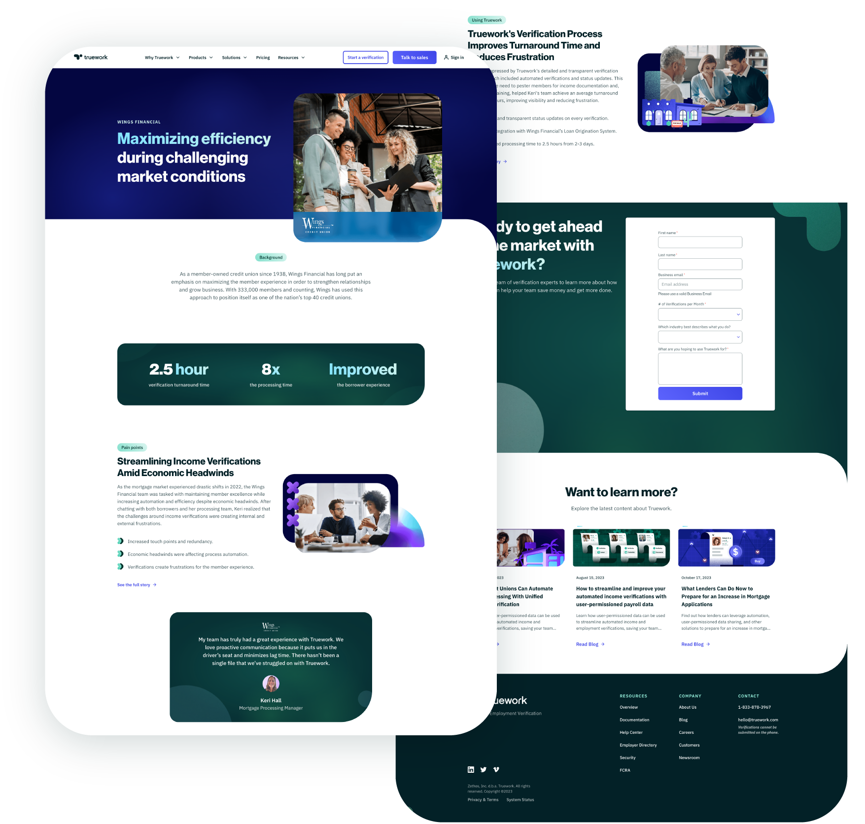 Truework Website pages