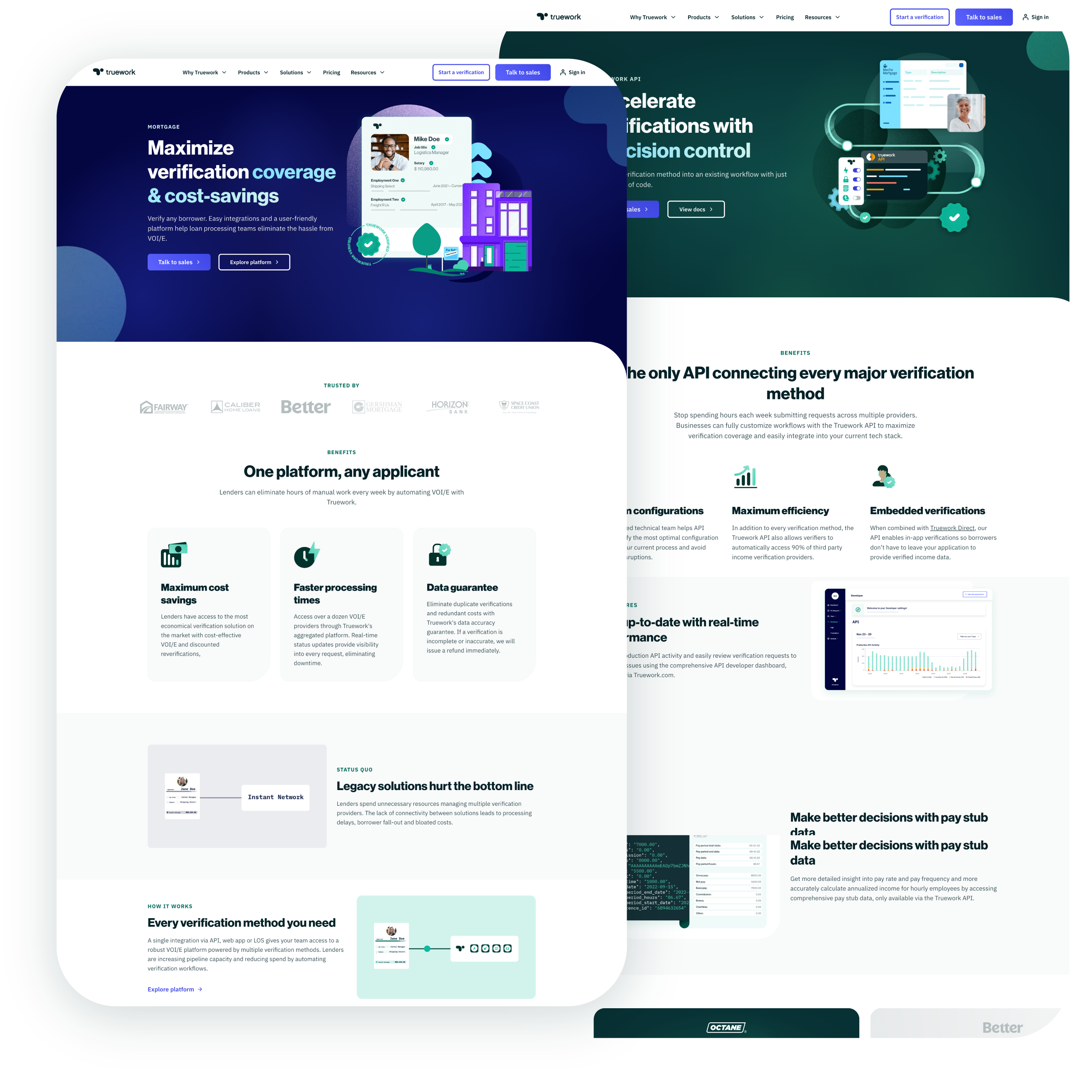 Truework Website pages